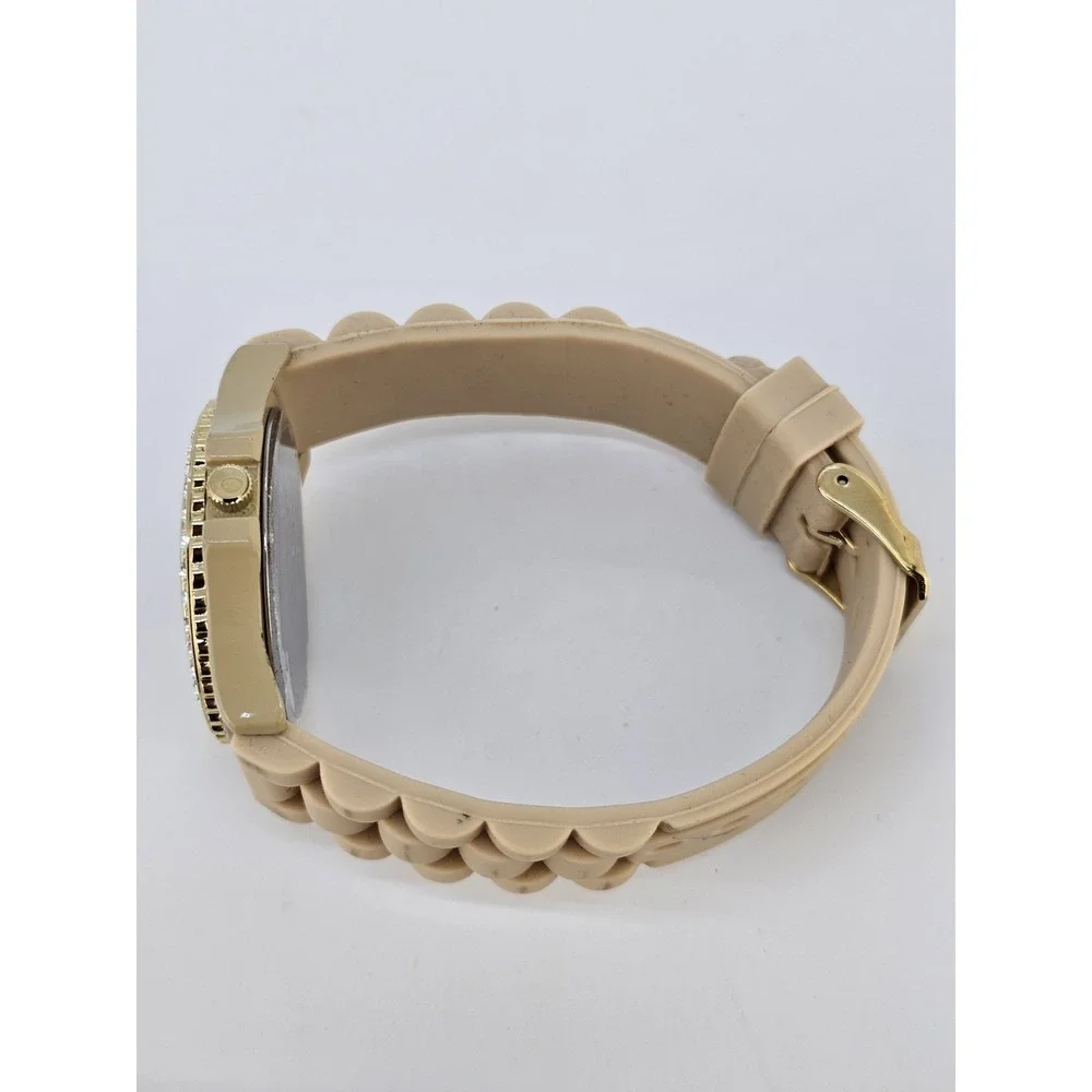 38MM‎ Easy Read Women's Watch Cream Dial Cream Plastic Bands NEW Battery
